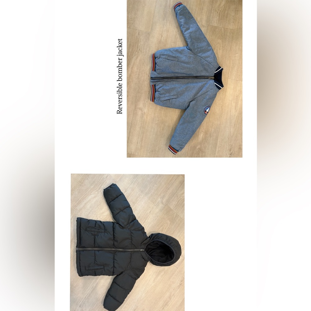 2 kids jackets BUNDLE- one is a Reversible jacket and 1 is a Black Jacket